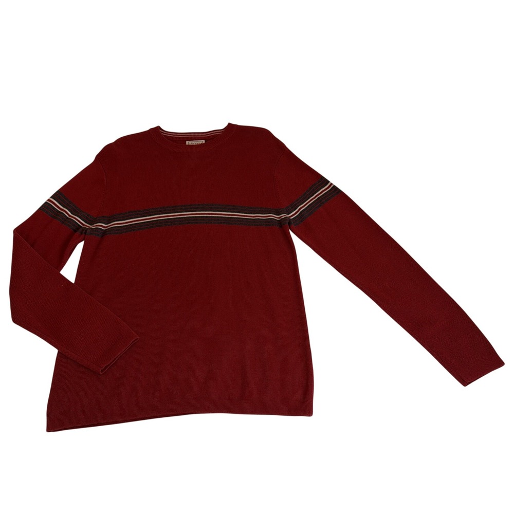 VTG Y2K Arizona Sweater Men's Large Red With Strip On Chest Skater Shirt Grunge